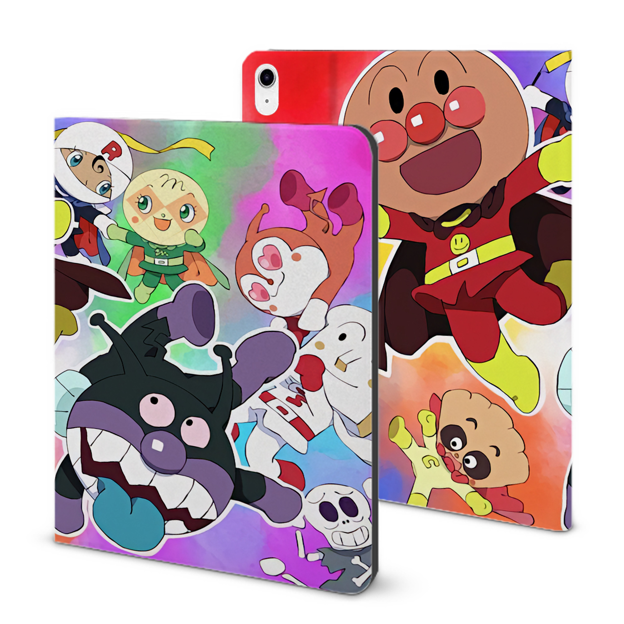 （画像用） アンパンマン Anpanman IPad ケース ブック型 PUレザー TPU 耐衝撃 軽量 薄型 ペン収納なし 全面保護 IPad 各モデル対応